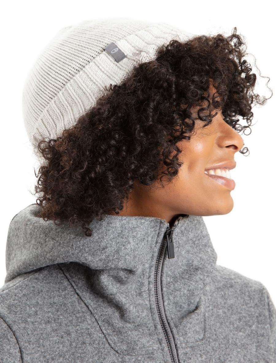 Icebreaker Unisex Merino Vela Cuff Beanie Férfi Kalap Fehér | HU 1088ZUTG